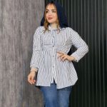 مانتو راه راه کمر چین - مانتو پاتریس رشت