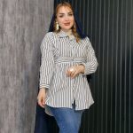 مانتو راه راه کمر چین - مانتو پاتریس رشت