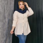 مانتو راه راه کمر چین - مانتو پاتریس رشت