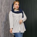 مانتو راه راه کمر چین - مانتو پاتریس رشت