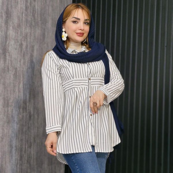 مانتو راه راه کمر چین - مانتو پاتریس رشت