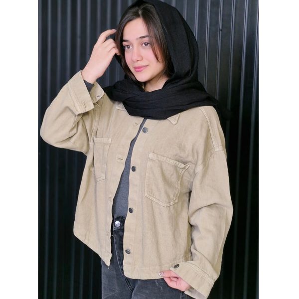 کت کراپ کتان هلالی - مانتو پاتریس رشت