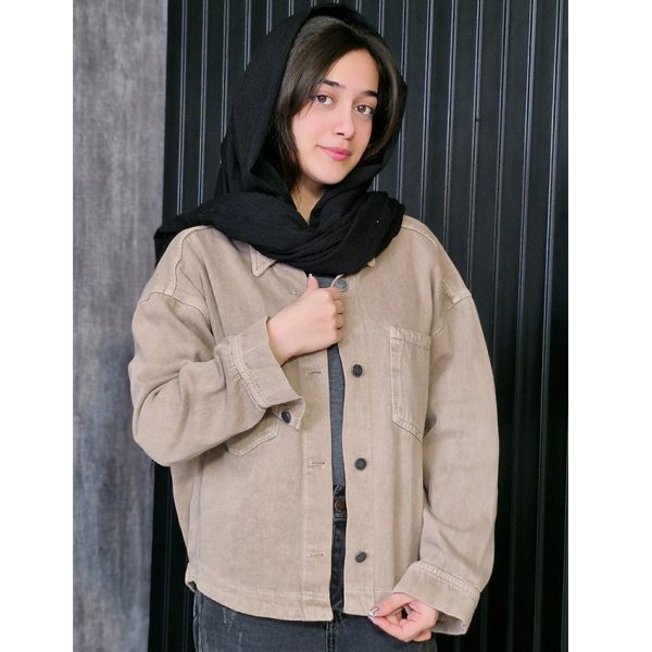 کت کراپ کتان هلالی - مانتو پاتریس رشت