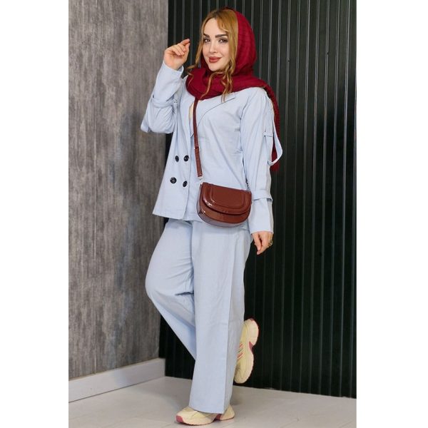 ست کت شلوار لینن کمربندی - مانتو پاتریس رشت