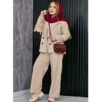 ست کت شلوار لینن کمربندی - مانتو پاتریس رشت