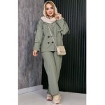 ست کت شلوار لینن کمربندی - مانتو پاتریس رشت