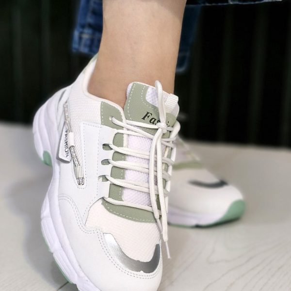 کتونی سفید سبز نگینی - مانتو پاتریس رشت