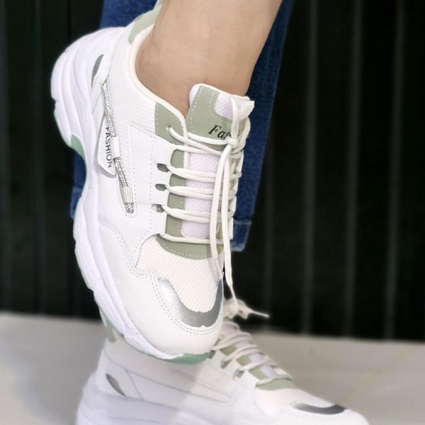 کتونی سفید سبز نگینی - مانتو پاتریس رشت