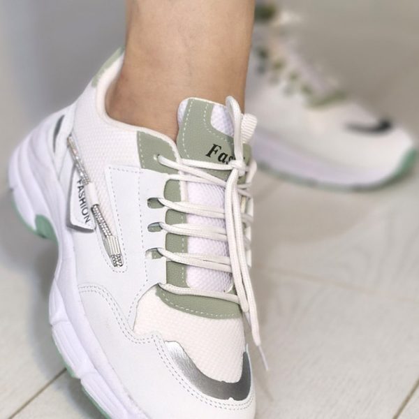 کتونی سفید سبز نگینی - مانتو پاتریس رشت