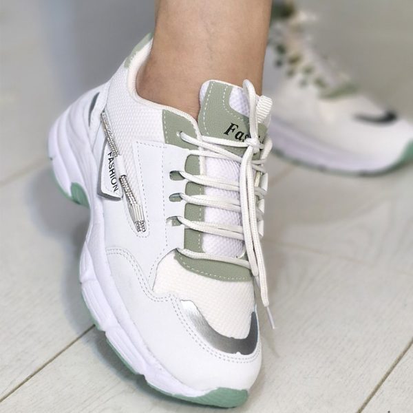 کتونی سفید سبز نگینی - مانتو پاتریس رشت