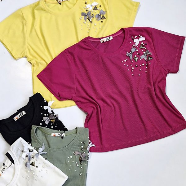 تیشرت فانریپ مرواریدی - مانتو پاتریس رشت