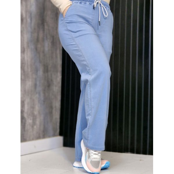 شلوار نیم بگ نیل آبی روشن - مانتو پاتریس رشت