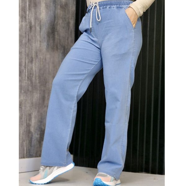 شلوار نیم بگ نیل آبی روشن - مانتو پاتریس رشت