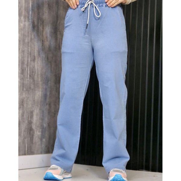 شلوار نیم بگ نیل آبی روشن - مانتو پاتریس رشت