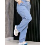 شلوار نیم بگ نیل آبی روشن - مانتو پاتریس رشت