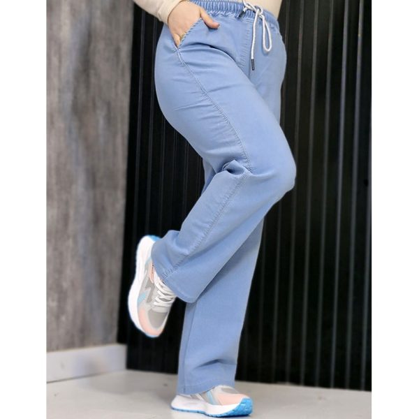 شلوار نیم بگ نیل آبی روشن - مانتو پاتریس رشت