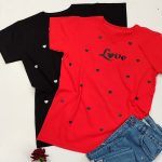 تیشرت نخ پنبه چاپ لاو - مانتو پاتریس رشت