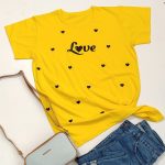 تیشرت نخ پنبه چاپ لاو - مانتو پاتریس رشت