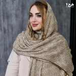 شال کریشه طرحدار کرم - مانتو پاتریس رشت