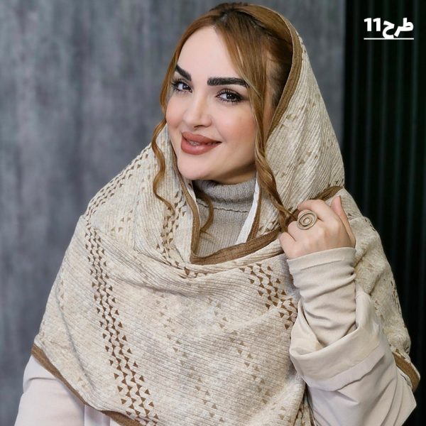 شال کریشه طرحدار کرم - مانتو پاتریس رشت