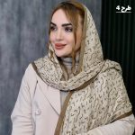 شال کریشه طرحدار کرم - مانتو پاتریس رشت