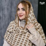شال کریشه طرحدار کرم - مانتو پاتریس رشت
