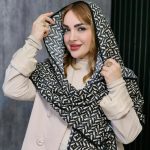 شال کریشه مشکی طرحدار - مانتو پاتریس رشت