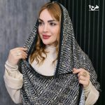 شال کریشه مشکی طرحدار - مانتو پاتریس رشت