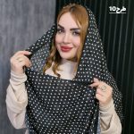 شال کریشه مشکی طرحدار - مانتو پاتریس رشت