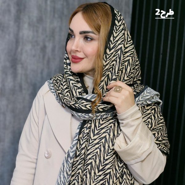 شال کریشه مشکی طرحدار - مانتو پاتریس رشت