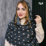 شال کریشه مشکی طرحدار - مانتو پاتریس رشت