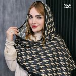 شال کریشه مشکی طرحدار - مانتو پاتریس رشت