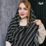 شال کریشه مشکی طرحدار - مانتو پاتریس رشت