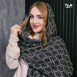 شال کریشه مشکی طرحدار - مانتو پاتریس رشت