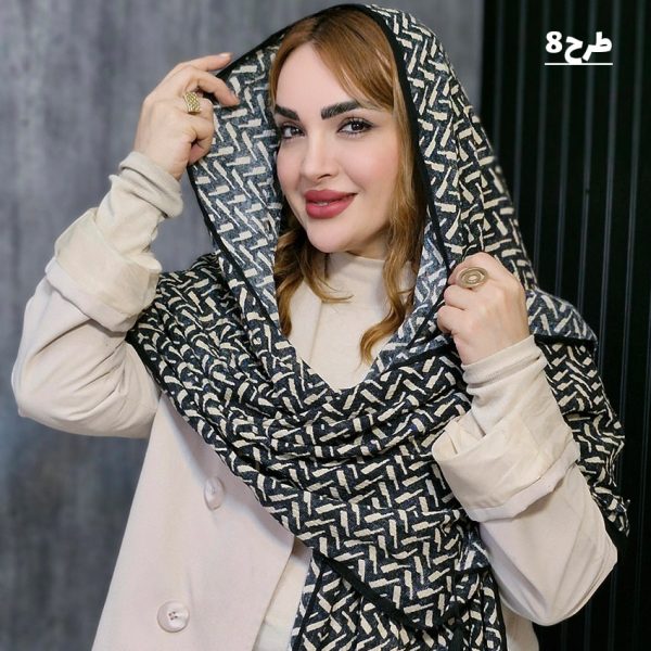 شال کریشه مشکی طرحدار - مانتو پاتریس رشت