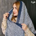 شال پلیسه سرمه ای طرحدار - مانتو پاتریس رشت