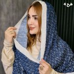 شال پلیسه سرمه ای طرحدار - مانتو پاتریس رشت
