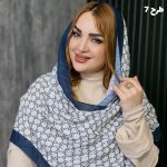شال پلیسه سرمه ای طرحدار - مانتو پاتریس رشت