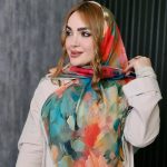 روسری حریر مجلسی گلدار - مانتو پاتریس رشت