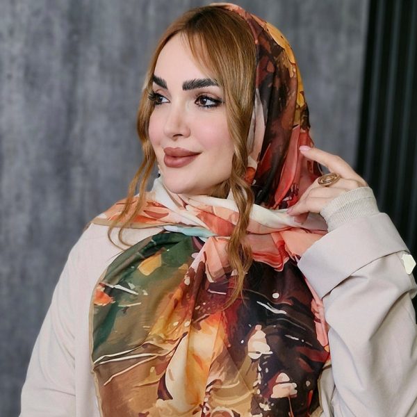 روسری حریر مجلسی گلدار - مانتو پاتریس رشت