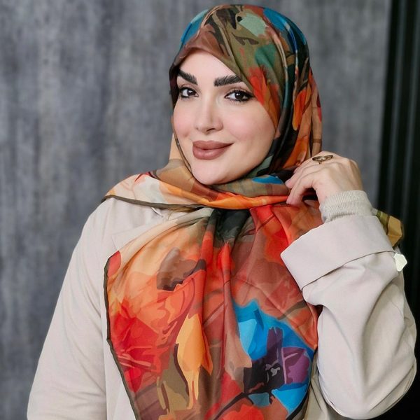 روسری حریر مجلسی گلدار - مانتو پاتریس رشت