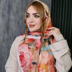 روسری حریر مجلسی گلدار - مانتو پاتریس رشت