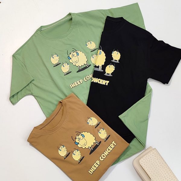 تیشرت نخ پنبه چاپ گوسفند - مانتو پاتریس رشت