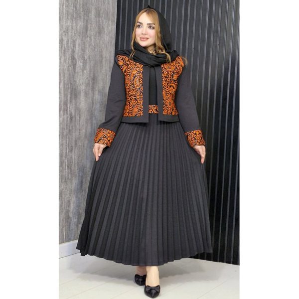 ست کت دامن هندی پلیسه - مانتو پاتریس رشت