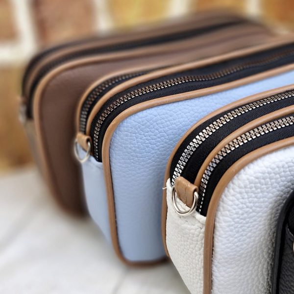 کیف دوشی مستطیل چرم رنگی