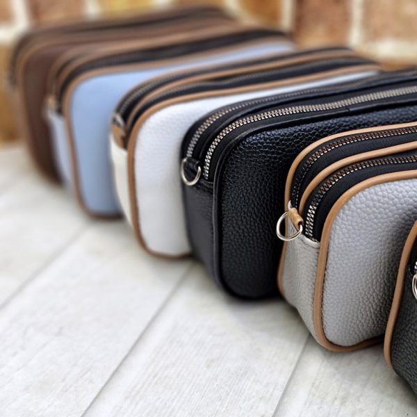 کیف دوشی مستطیل چرم رنگی