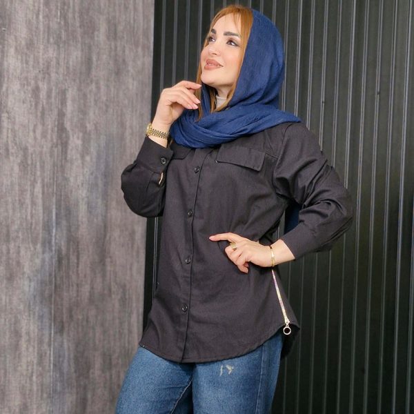 مانتو کتان بغل زیپ - مانتو پاتریس رشت