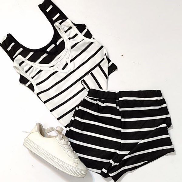 39100100-3-min ست تاپ شورتک راه راه - مانتو پاتریس رشت