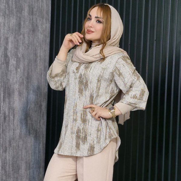 تونیک کریشه 3 دکمه طرحدار - مانتو پاتریس رشت