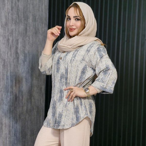 تونیک کریشه 3 دکمه طرحدار - مانتو پاتریس رشت